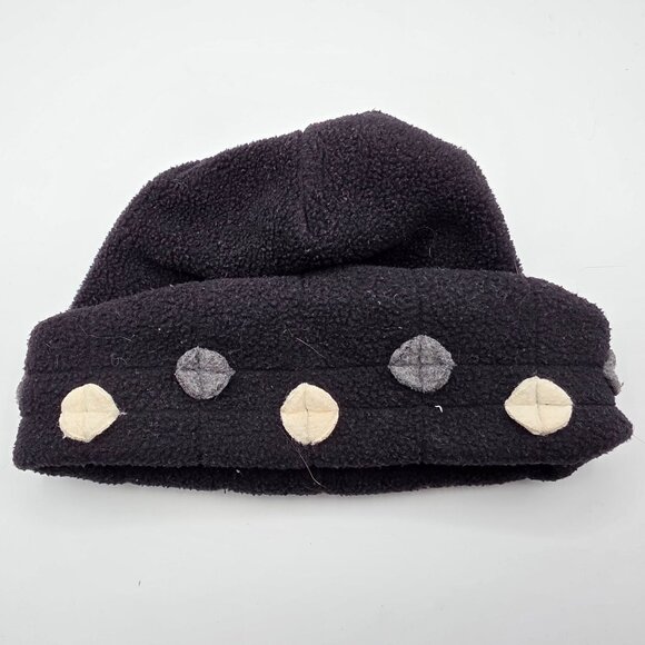 Fownes Polartec Kids One Size Black Fleece Hat Embellished Winter Beanie Warm - Picture 1 of 5